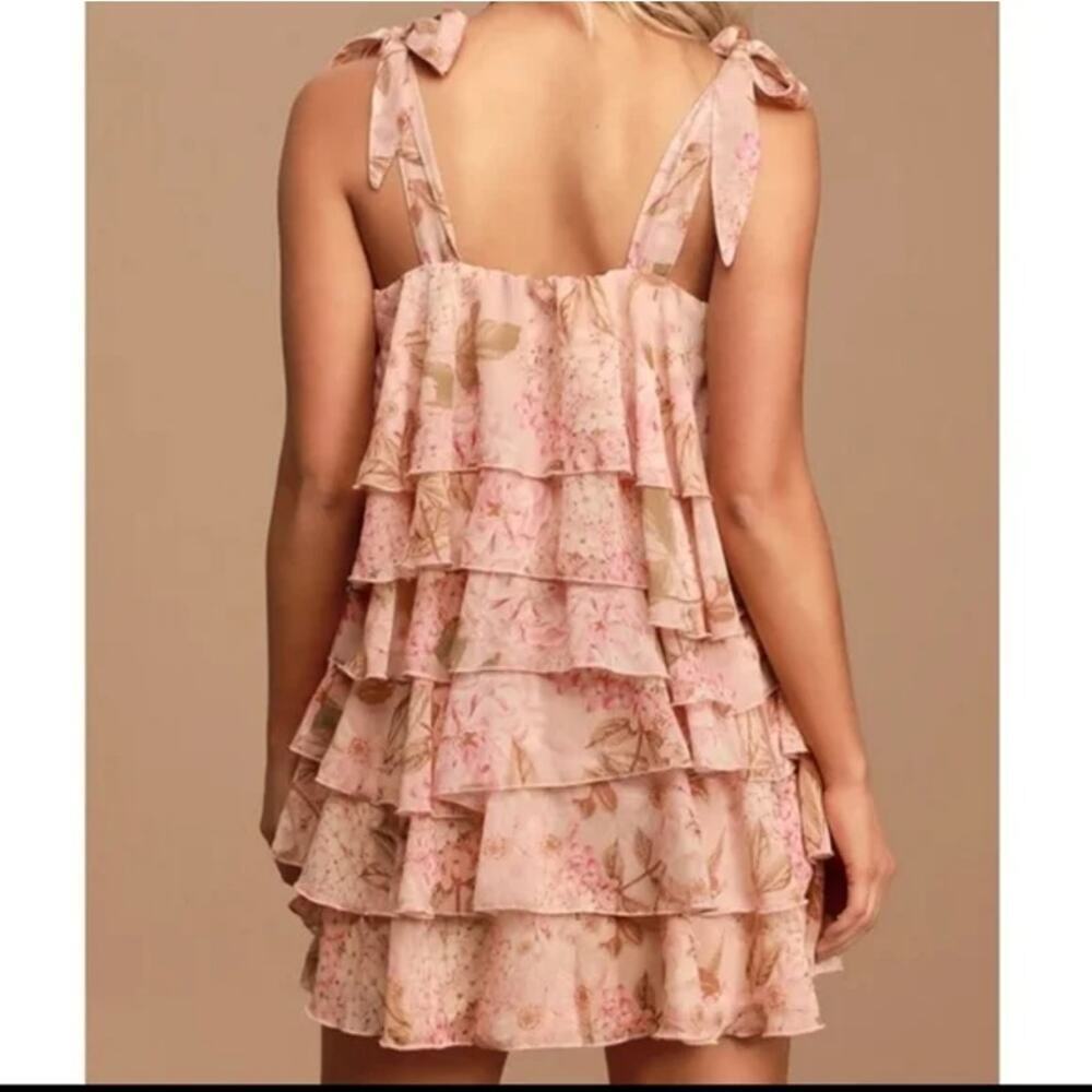 Show Me Your MuMu Women's Rowen Hydrangea Blooms Ruffle Mini Dress Size Small - Picture 2 of 12